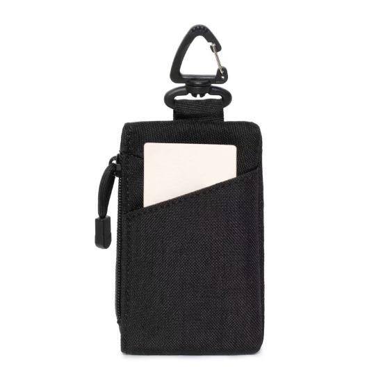 Mini Tactical Pouch Zippered EDC Utility Pouch with Carabiner Military Keychain Pouch Wallet for Belt Backpack Camping Hiking Hunting