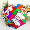 Blue Doraemon Cartoon Print Folding Umbrella Portable Suitable For All Seasons Sun Umbrella Outdoor Travel Umbrella