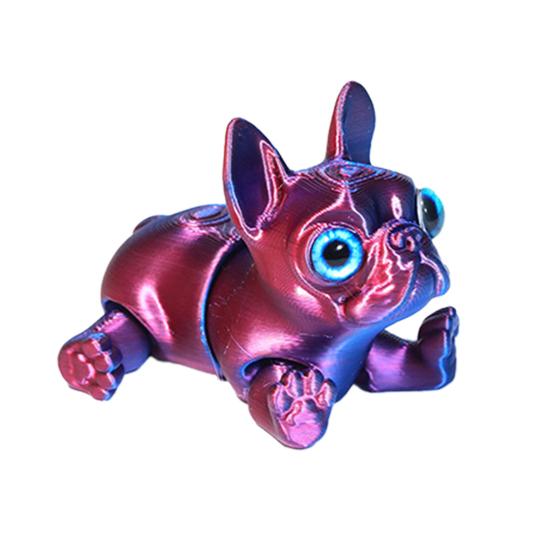 3D Printed French Bulldog Articulated Dog with Movable Joints Flexible Puppy Fidget Toy Desktop Pet for Home Office Stress Relief