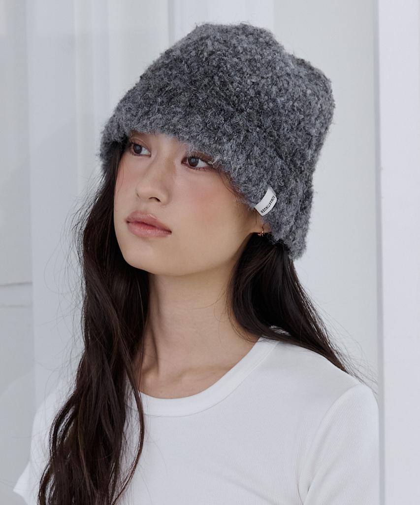 Lomaentinueo Teddy Boucle Bucket Hat (Charcoal)