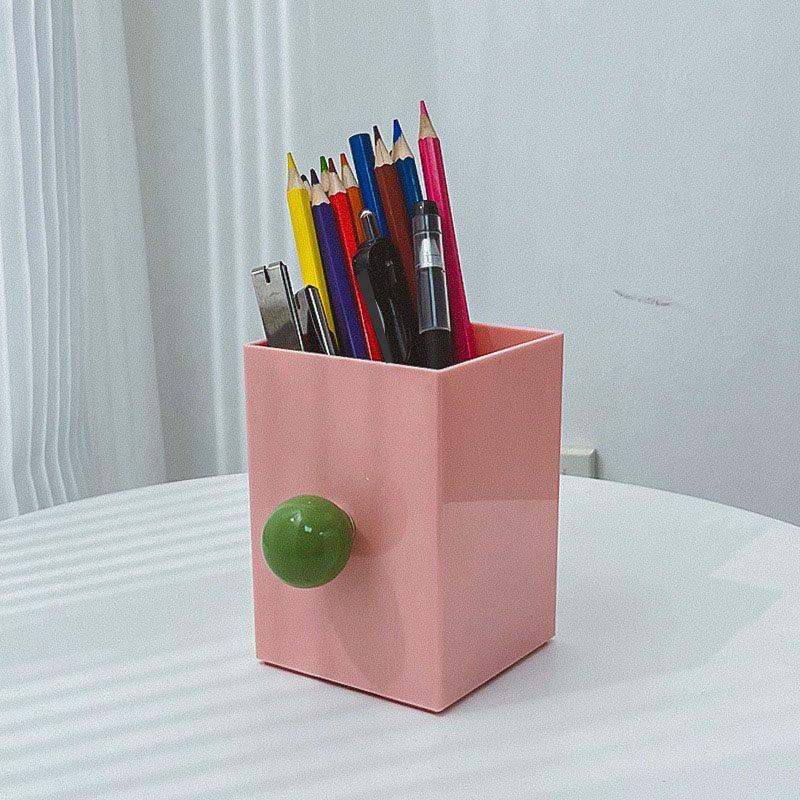 1pcs Creative pen holder, large capacity student desktop storage box, high-end office decoration