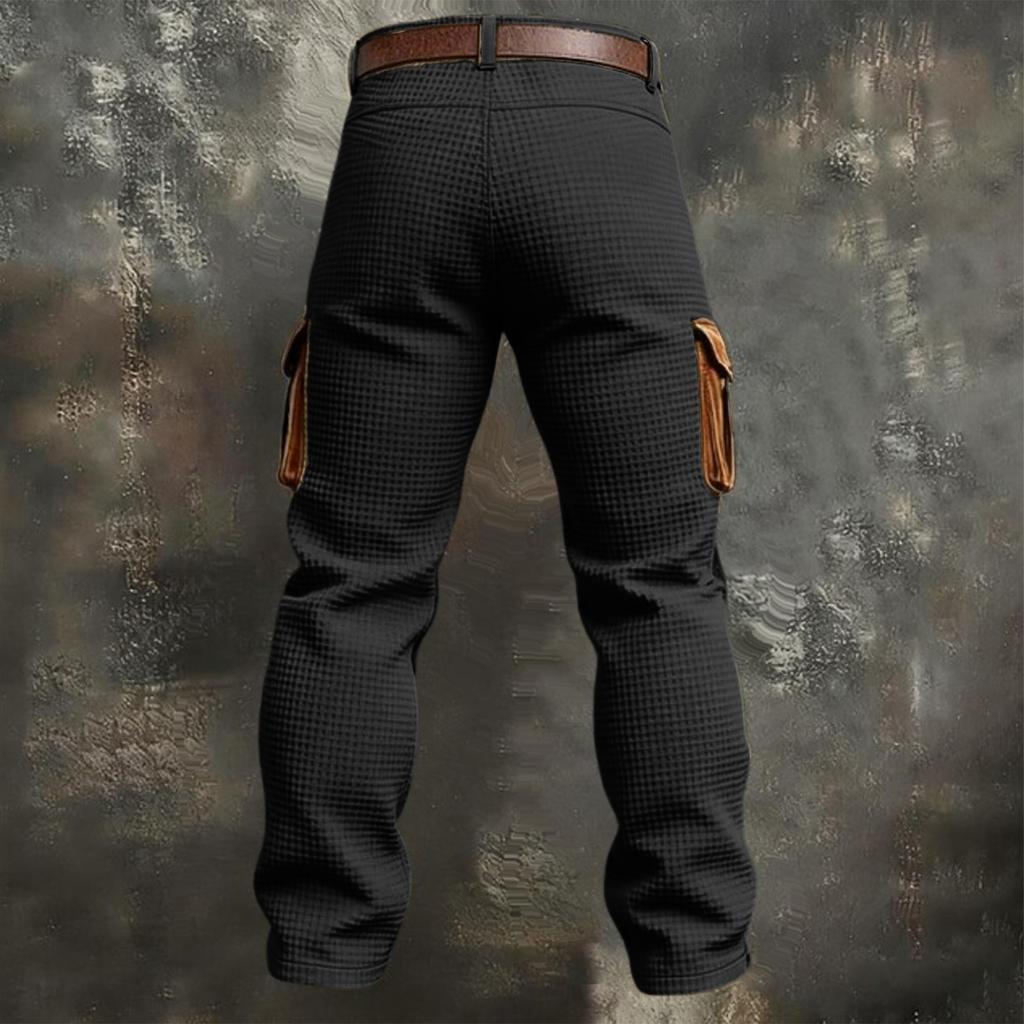 Men's Casual Retro Multi-pocket Cargo Pants And Men's Color-block Trousers