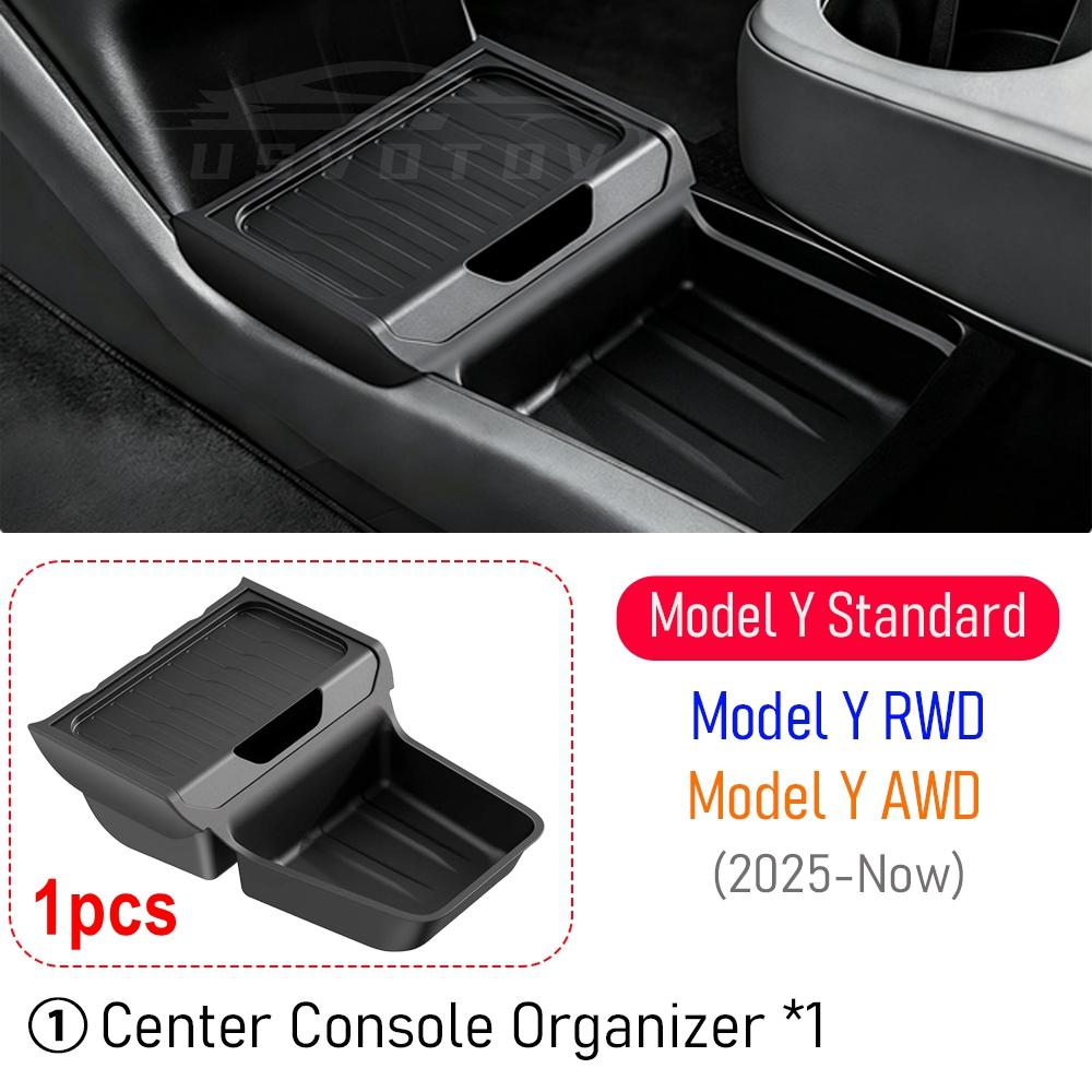 Center Console Storage Box Organizer Tray for Tesla Model Y RWD AWD Standard 2026 2025 Accessories (No Fit Premium & Performance