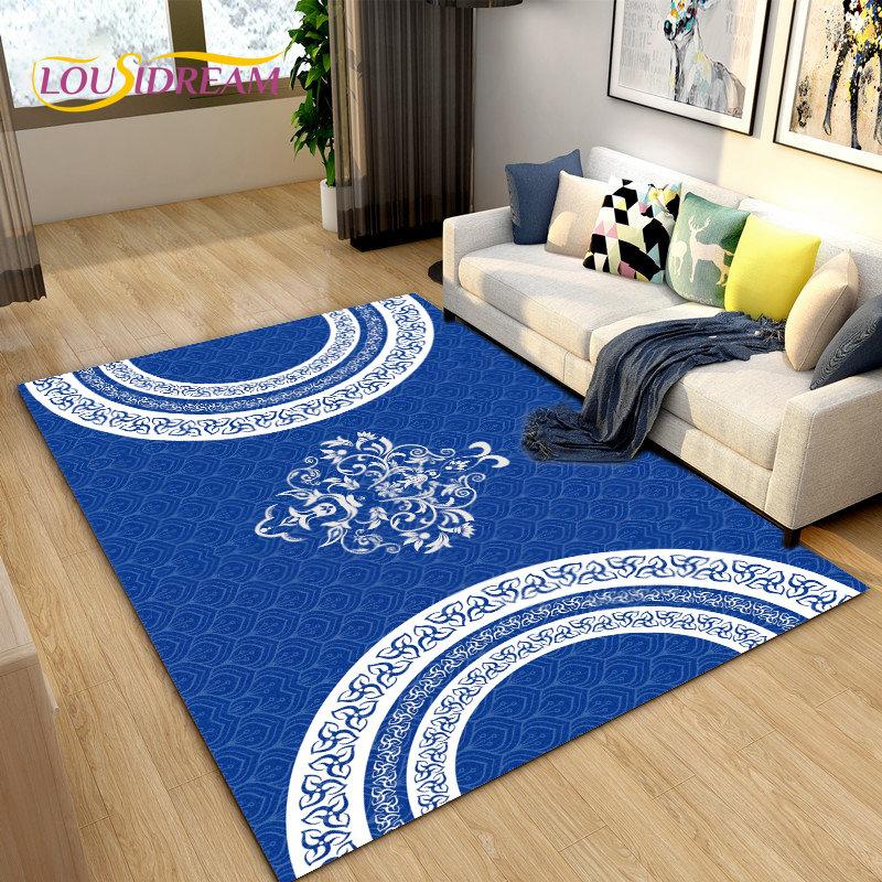 3D Classical Chinese Style Area Rug Large,Carpet Rug for Living Bedroom Sofa Doormat Decoration,Children Play Non-slip Floor Mat