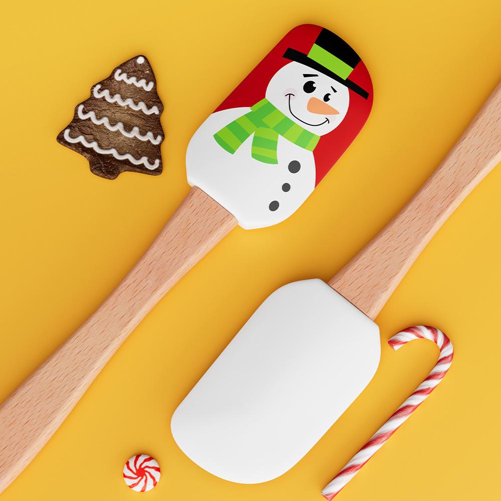 1pc Holiday Snowman Spatula - Non-Slip Grip Kitchen Utensil,Safe for Baking, Cooking,Christmas Decor-Perfect Gift for Home Cooks