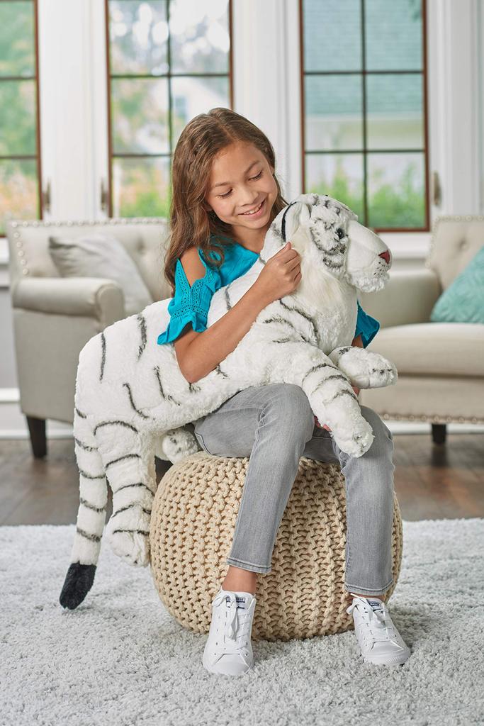Wild Republic White Tiger Plush Toy Jumbo Animal Body Pillow Cushion W35 x D80 x H37cm 19548