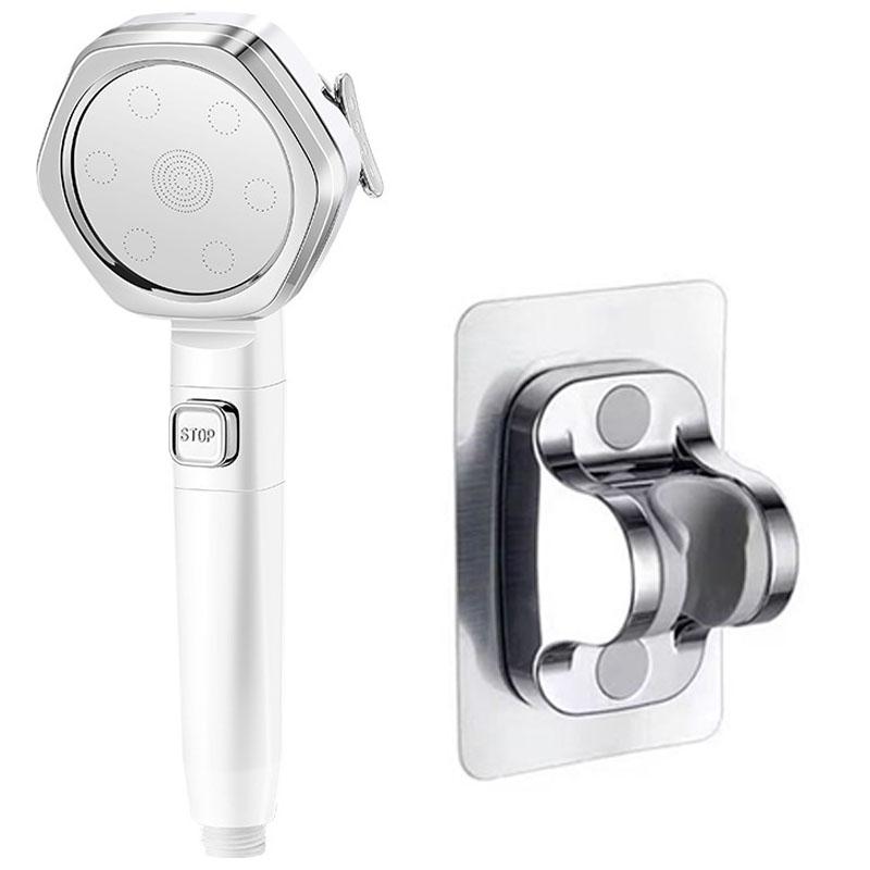 Showerhead four speed adjustment filter for shower knobs One click water stop bathroom accessories replete heads showers parts