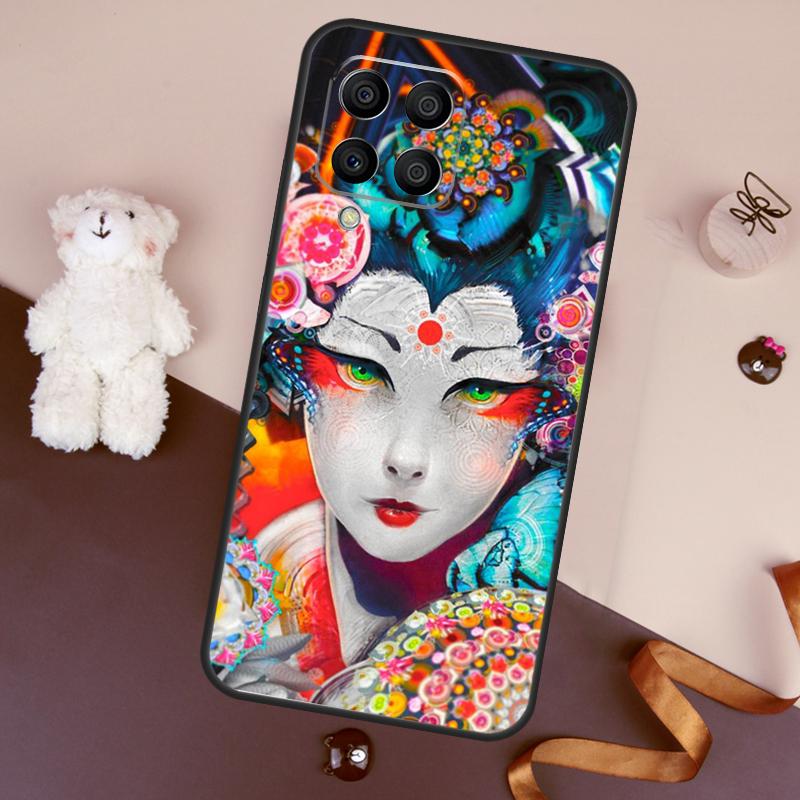 Japanese Geisha Case For Samsung Galaxy M32 M52 M14 M54 M13 M33 M53 M56 M36 M16 M31 M11 M12 M35 M55 M15 M06