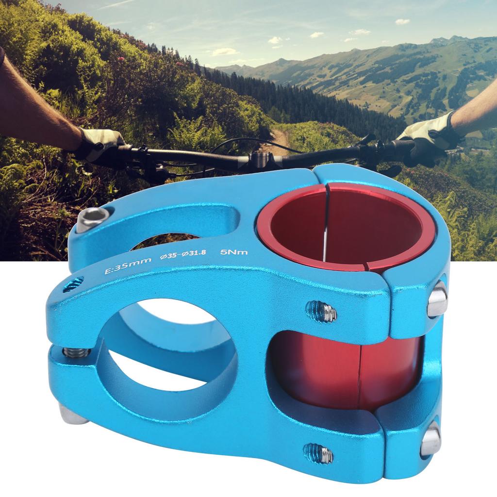 LUNJE Mountainbike Vorbau Fahrrad Kurzer Lenker Aluminiumlegierung Vorbau 31.8 35x35mmBlau