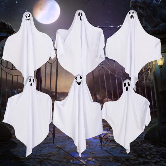 Halloween Hanging Ghost Outdoor Decoration, Cute Flying White Ghost for Front Yard, Porch, Patio, Lawn, Garden, Tree, Halloween Party Decor
