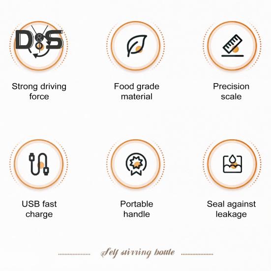 Elektrický proteinový šejkr, lahev s instantním mixérem, mixér na proteinové koktejly, ořechy a ovoce, samomíchací šejkr pro fitness nadšence, USB