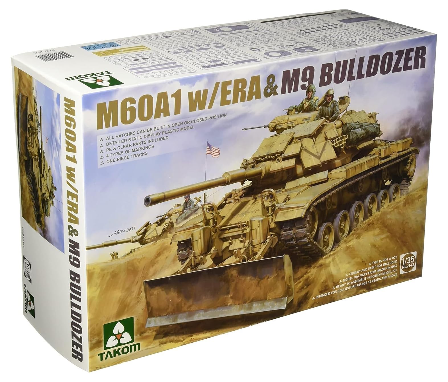 

Takom Армия США M60A1 ERA Бульдозерный отвал M9 Пластиковая модель TKO2142 1/35