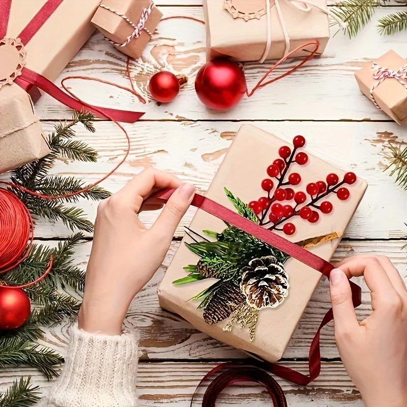 Artificial Berries Christmas Decoration Red Berry Branches for Xmas Tree Party Home Table Ornaments Red Fruit Wreath DIY Gift