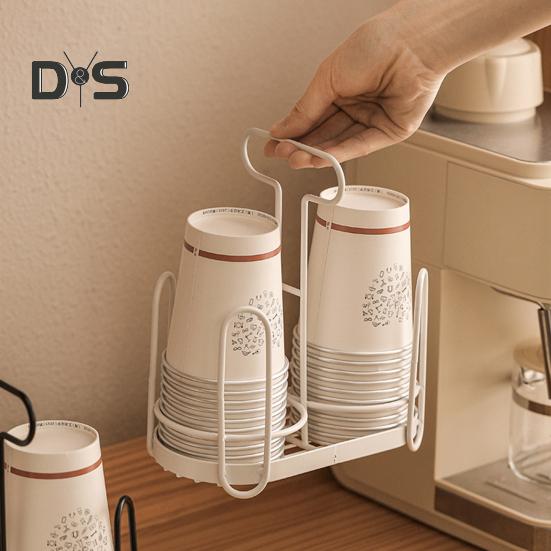 Disposable Cup Holder Paper Cup Dispenser Iron Art Durable Cup Storage Rack for Countertops Kitchen Coffee Stations Multifunctional Cup Organizer