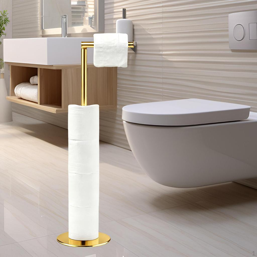 Bathroom Toilet Tissue Paper Roll Storage Standing Holder Farmhouse Kitchen
