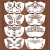 8Pcs Face Tattoo Face Painting Stencils Hollowed DIY Makeup Tools Face Paint Templates  Adults Kids
