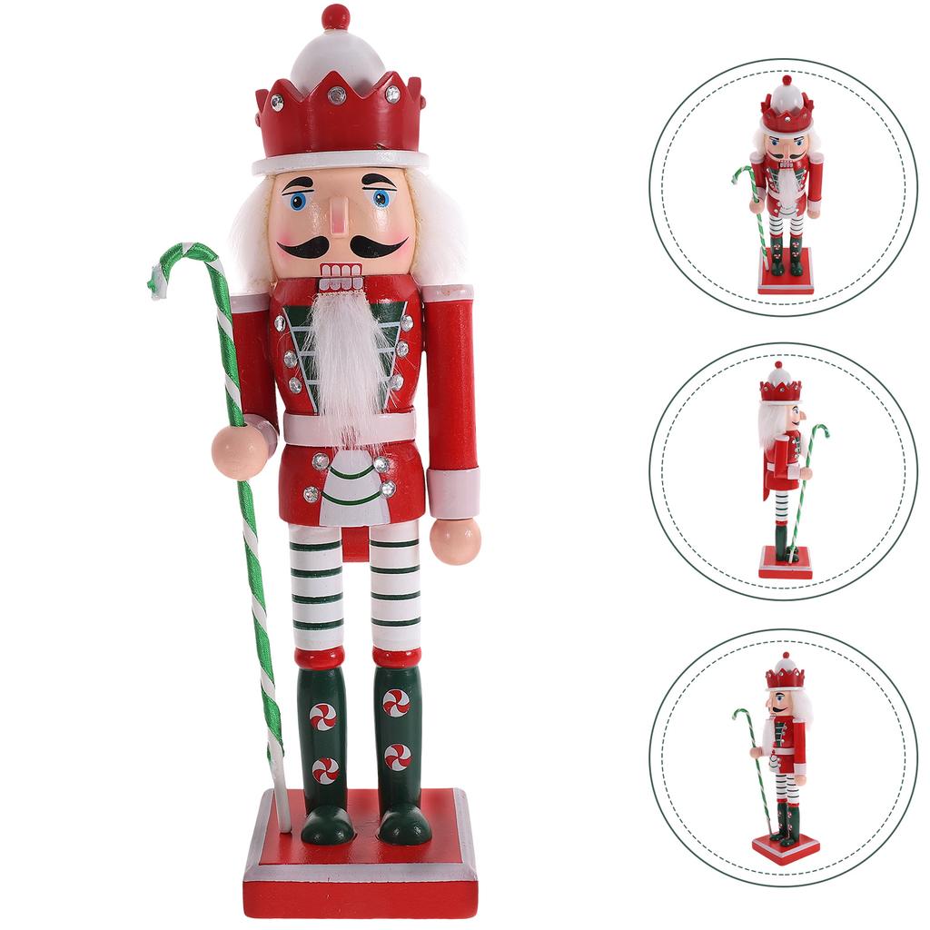 25Cm Wooden Wooden Nutcracker Nutcracker Soldier Christmas Nament Home Decor Figurine Holiday Craft Garden Decoration