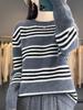 Women's 100% Wool Round Neck Knit Sweater - Autumn/Winter Loose Fit Pullover