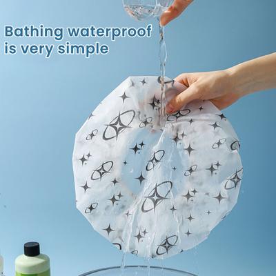 5Pcs Shower Caps Waterproof Shower Hair Cap Large Size Elastic Band Travel-Friendly