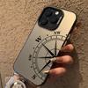 Luxury Trendy Compass Phone Case For IPhone 17 17E Air 16 16E 12 13 11 14 15 Pro Max Plus Precise Cutout Shockproof Back Cover