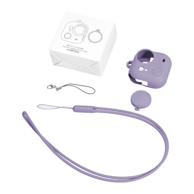 Soft Silicone Protective Case For 360 Go Ultra Thumb Camera With Full Body Coverage And Lens Cover