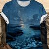 Colorful Floral Pattern 3D Digital Printing Women's Trendy Round Neck Short Sleeved T-shirt