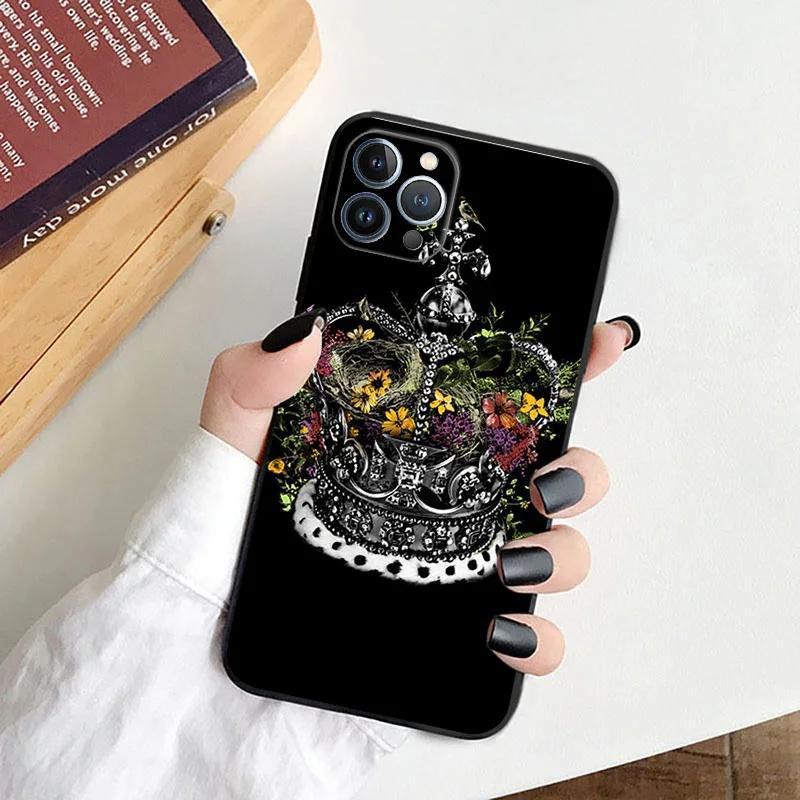 Applicable To Iphone14 Mobile Phone Case King And Queen Couple Crown Mobile Phone Case Hair Painted Anti-Drop Millet
