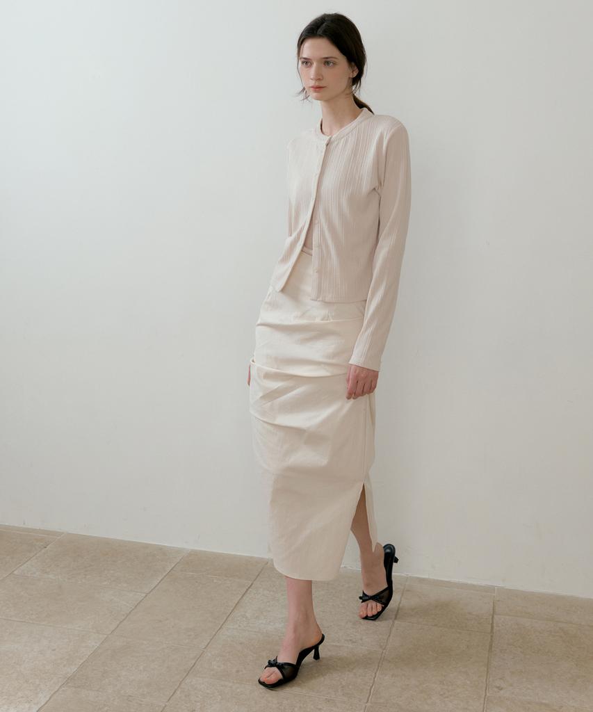 Riorg Batd Lots Shirring Skirt Cream