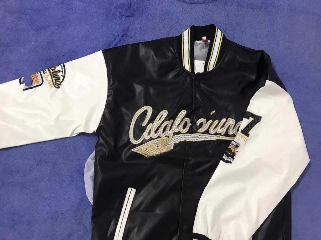 Chaqueta de Béisbol de Cuero PU y Algodón para Hombre, Tendencia Americana - Abrigo de Piloto de Invierno para Parejas, Acolchada Casual.