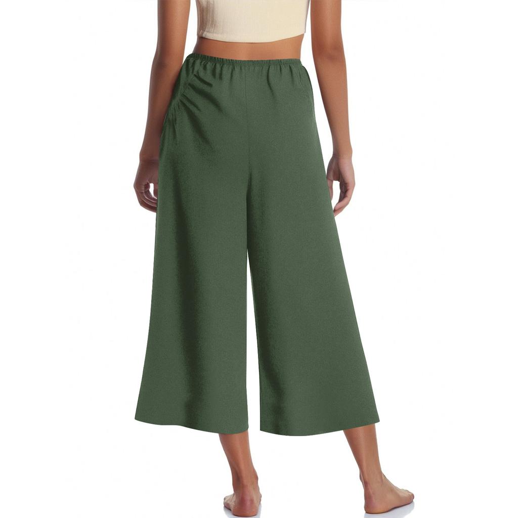 Women's Loose Wide Leg Track Pants Step By Step Pants Summer Wide Leg Casual Pant With Big Ruched Pockets
