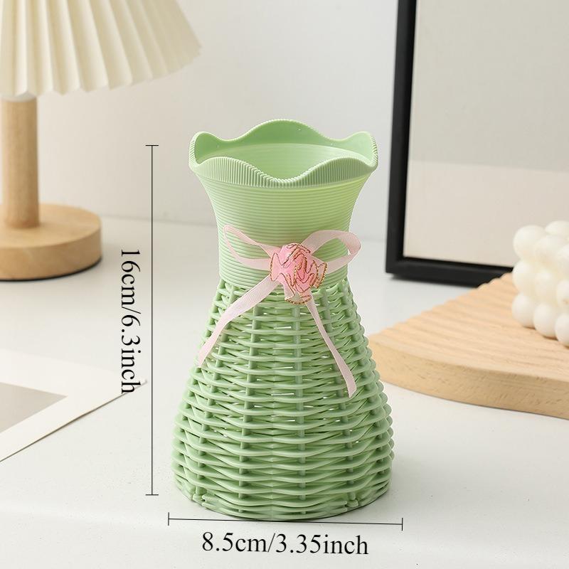 Moderne Plastik-Blumenvase Wasserwellen-Blumentopf 1/2 Stück Körbe Ästhetische Raumdekoration Wohnzimmerdekorationen Ornamente Jarron