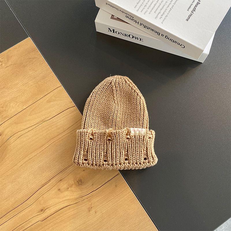 Children's Knitted Hats Autumn and Winter Boys' Woolen Hats  Trendy New Thin Baby Pullover Caps