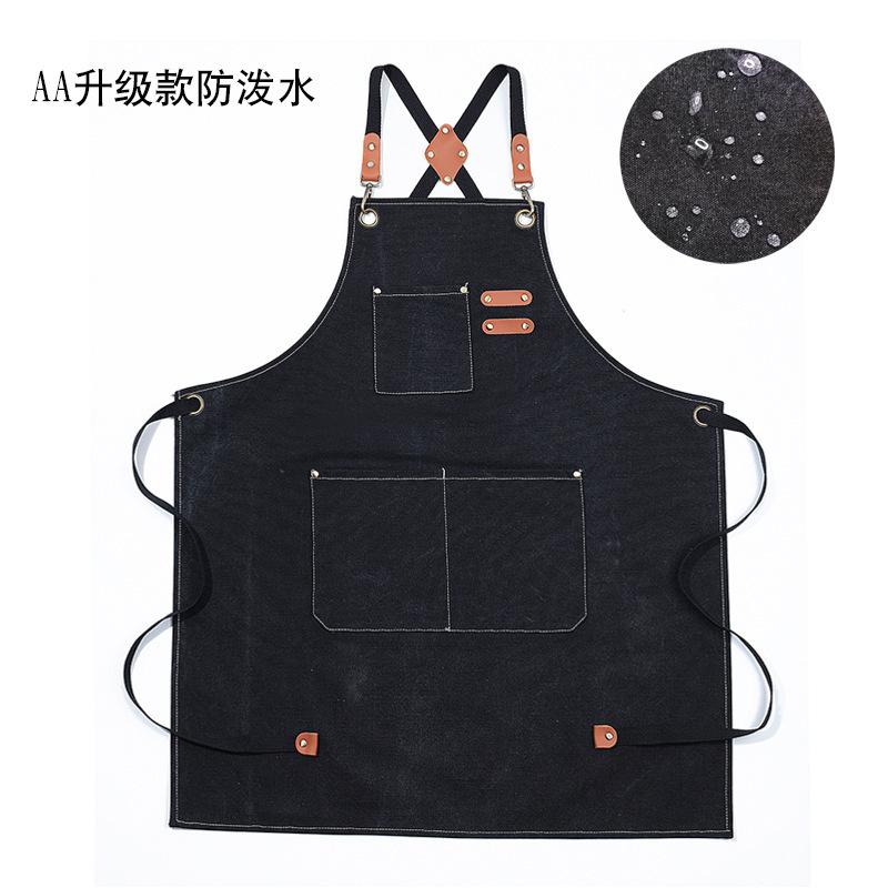 Thick canvas apron for nail salons, barbecue restaurants, home catering, kitchen work uniforms