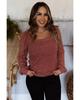 Azura Exchange Gold Flame Square Neck Plus Size Knit Top
