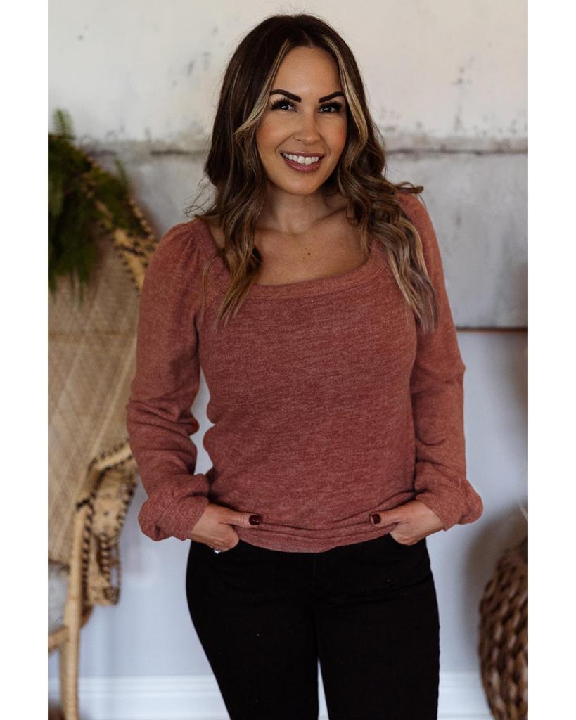 Azura Exchange Gold Flame Square Neck Plus Size Knit Top