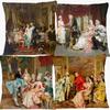 European Retro Victorian Royal Court Ladies Women Portrait Painting Cushion Cover The Cardinal Pillow Case
