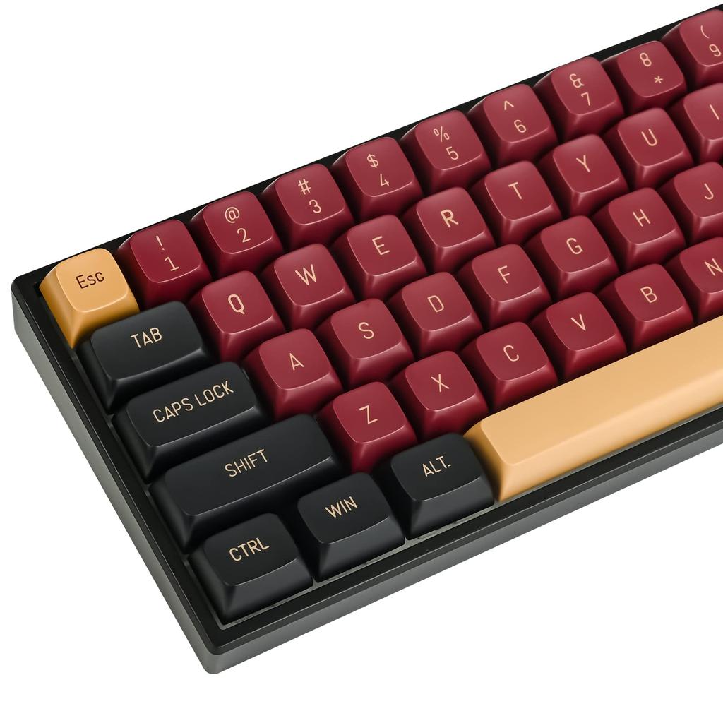 Red Warrior CSA Custom Keycaps, 160-Key Double-Shot Keycap Set for CherryGateron MX Switch 6064GK61 Gaming Mechanical Keyboards
