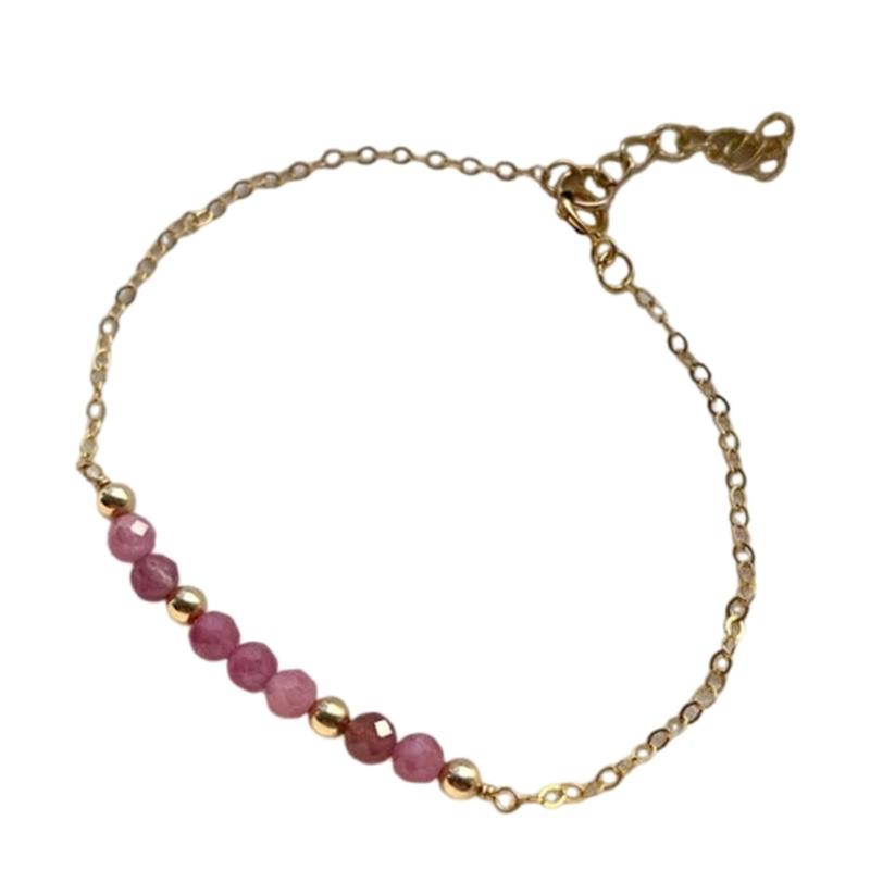 

Faceted Natural Stone Bracelet 12 Monthly Birthstones 3mm Crystal Adjustable Length Lightweight Design Wrist Chain