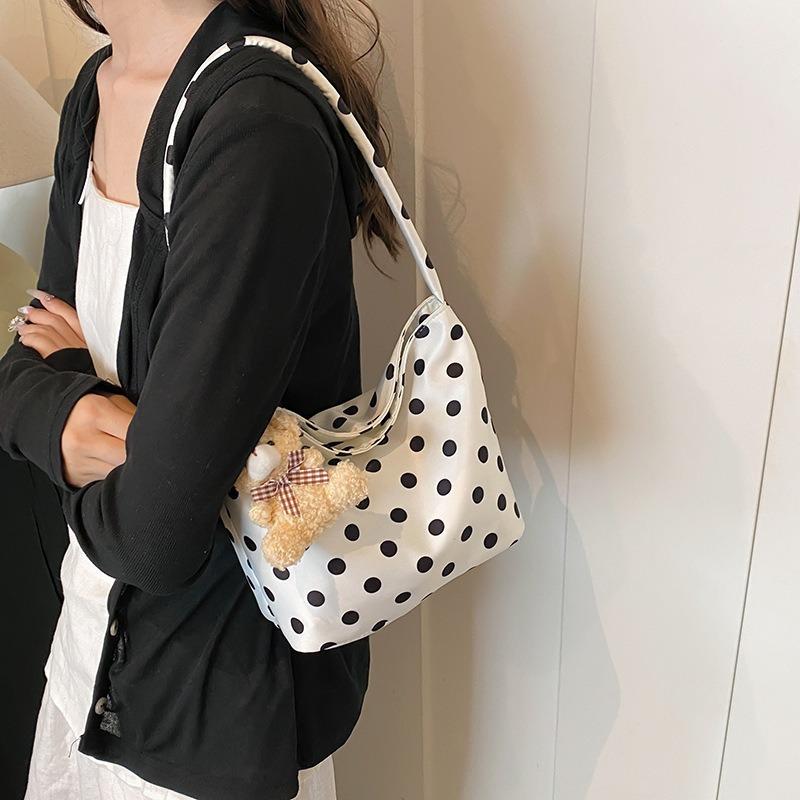 Portable Nylon Cloth Polka Dot Bag Women's New Trendy Niche Underarm Bag Fashion Casual Shoulder Bag