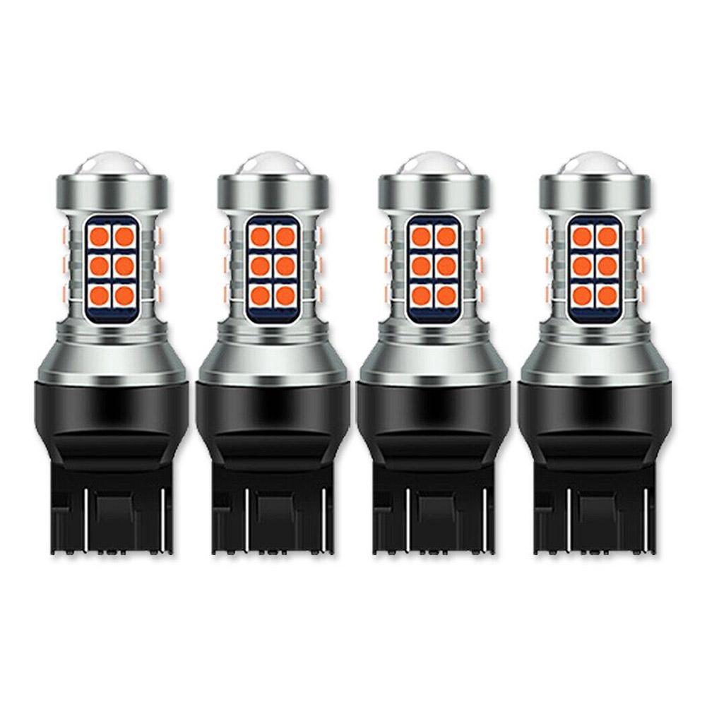 

Светодиодная красная стробоскопическая вспышка, мигающий стоп-сигнал, задний габаритный фонарь, угол луча 360°, светодиодная лампа для автомобиля 7443 LED