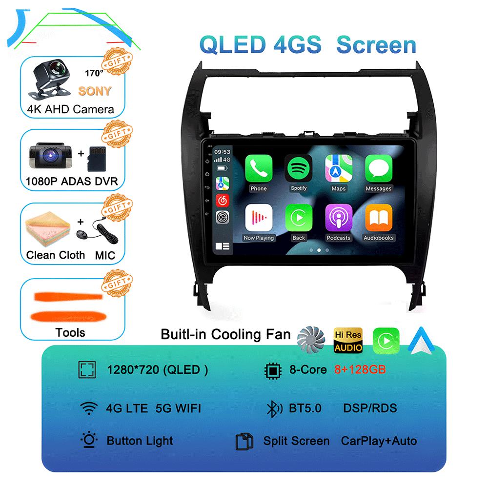 Car Radio Android 14 Carplay Auto For Toyota Camry 7 XV 50 55 2012 - 2017 Navigation GPS Multimedia Player video Stereo WIFI+4G