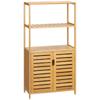 Bathroom Cabinet Bathroom Chest Of Drawers With Louvered Doors Bathroom Shelf Bamboo Wood Natural Wood