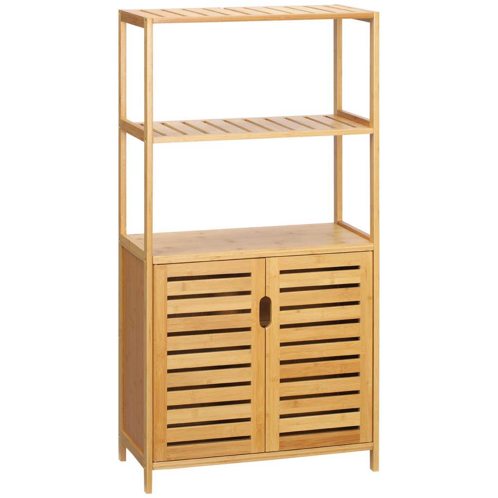 Bathroom Cabinet Bathroom Chest Of Drawers With Louvered Doors Bathroom Shelf Bamboo Wood Natural Wood