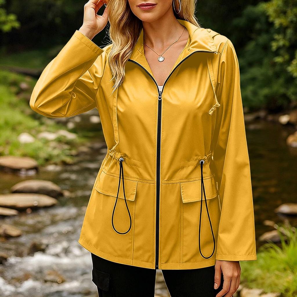 Women's Windbreaker Jacket with Zipper for Outdoor Hiking and Travel