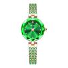 Crystal Women's Bracelet Watch Green Simple Waterproof Quartz Fashionable