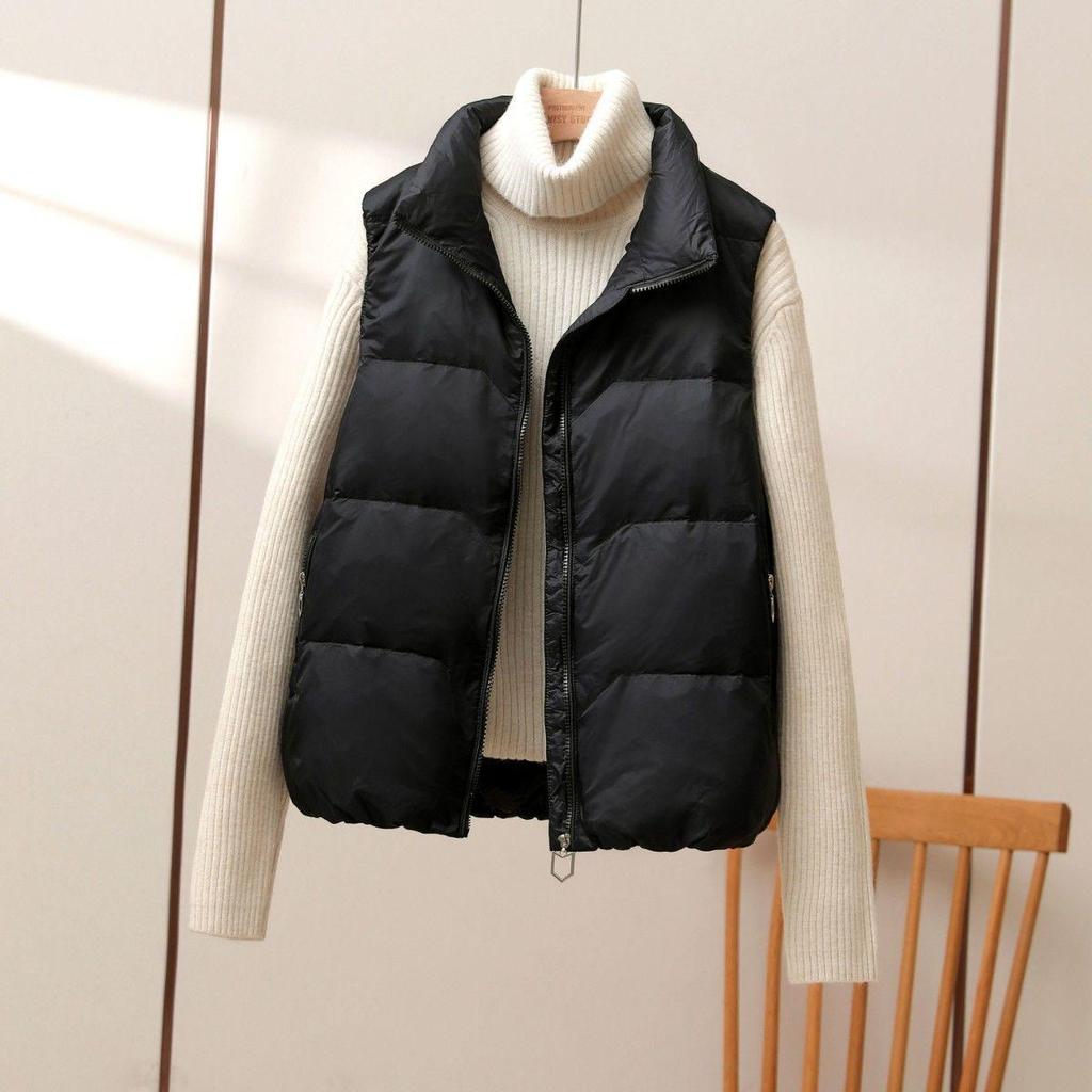Women's High Waist Down Cotton Vest - 2025 Korean Style Autumn/Winter Loose Fashion Waistcoat