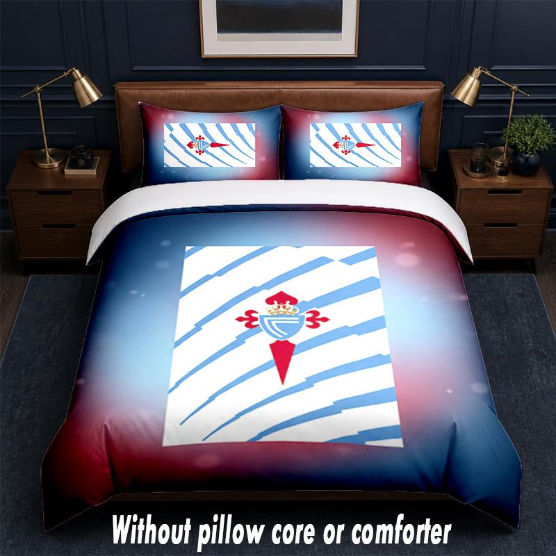 Celta Vigo FC Design Bed Bedding Set 1 Duvet Cover + 2 Pillowcases Soft Breathable Household Bed Linens