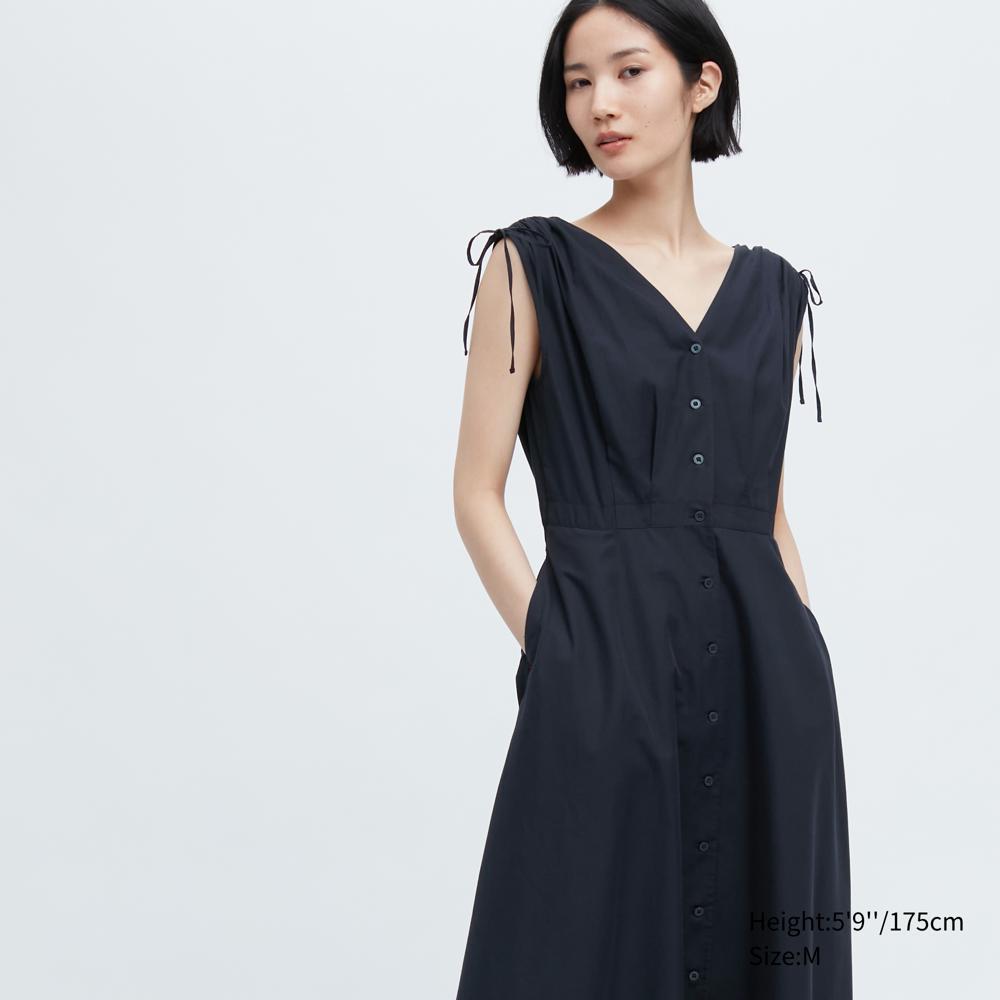 UNIQLO Cotton Neck Flare Dress Sleeveless INES DE LA FRESSANGE      ,      Joom