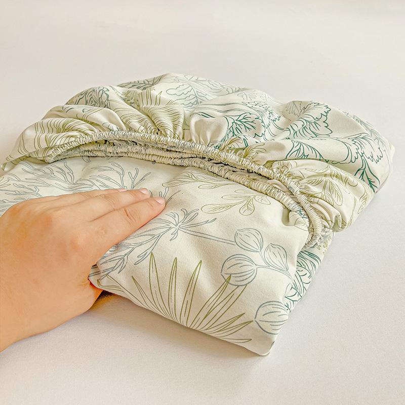 2025 New Ultra-soft Washed Cotton Printed Single-bed Hat Skin-friendly and Fresh Bedspread Come with Elastic Mattress Covers