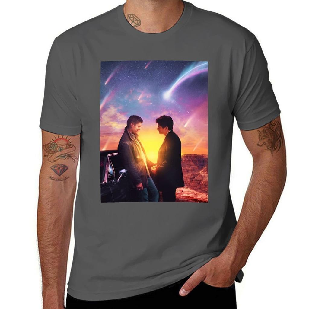 Destiel Sunset Tshirt Basic Breathable Solid Color Tshirt